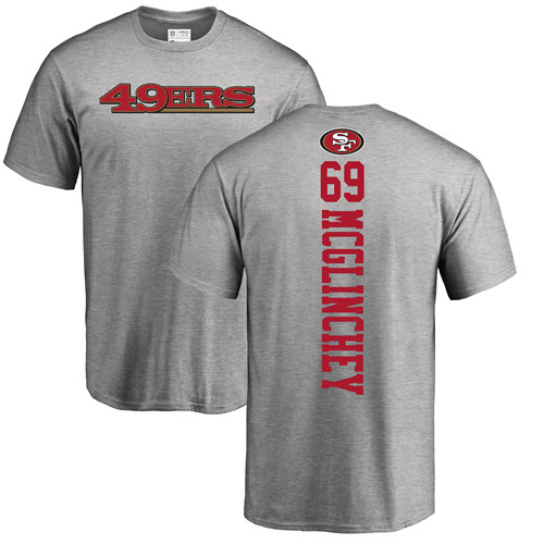 Men San Francisco 49ers Ash Mike McGlinchey Backer #69 NFL T Shirt